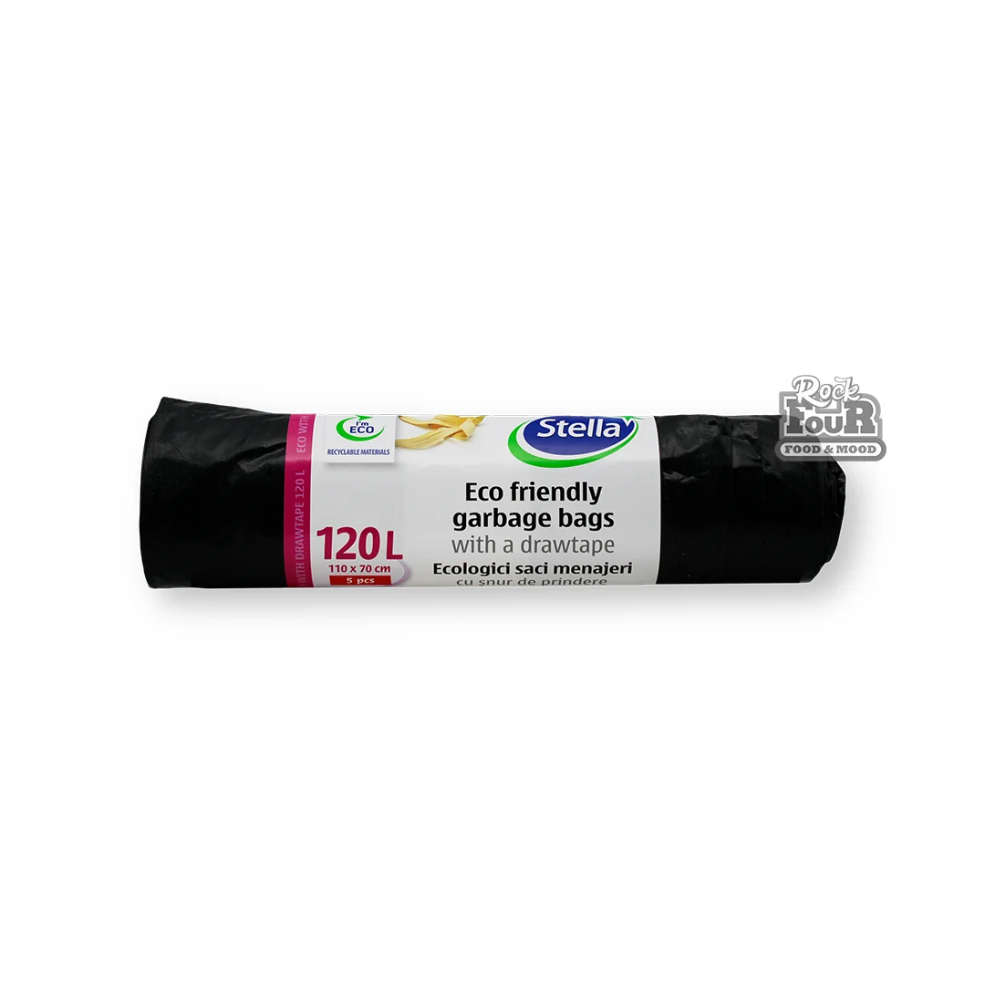 Garbage bags with puffs "Stella" 5pcs 120l
